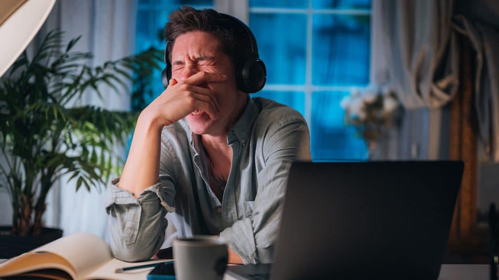 Tired Man Working